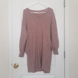 Lush Pink Long Sleeve Sweater Dress